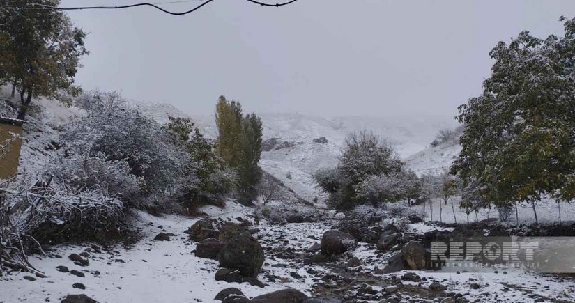 Naxçıvanın dağ kəndlərinə ilk qar yağıb