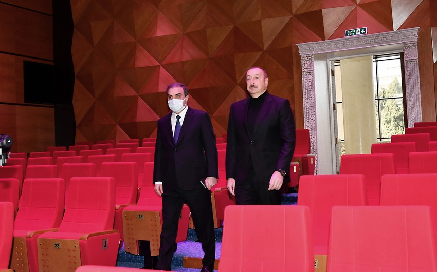 Ilham Aliyev attends inauguration of new building of Ganja State Drama Theater