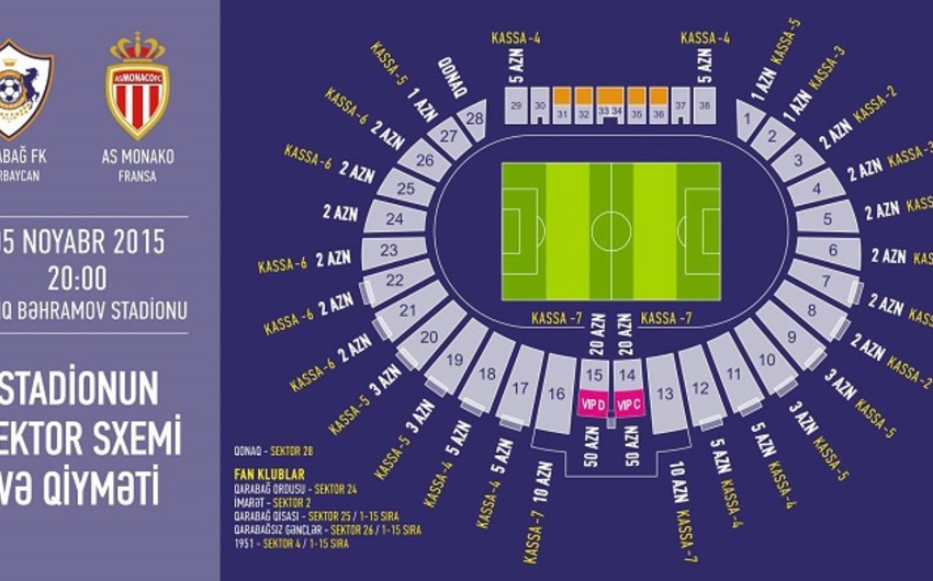 ​Руководство Карабах снизило цены на билеты матча с Монако