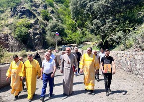 Albanian-Udi religious community members visit Khudavang monastery 