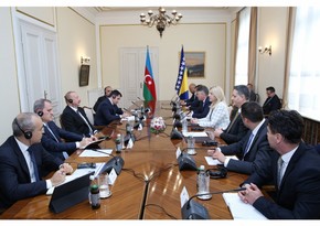 Ilham Aliyev holds expanded meeting with Chairwoman and members of Presidency of Bosnia and Herzegovina in Sarajevo