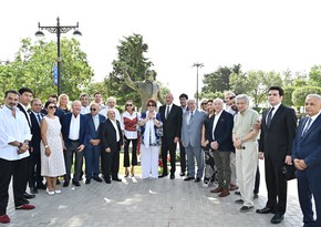 Ilham Aliyev, Mehriban Aliyeva attend opening of monument to Muslum Magomayev