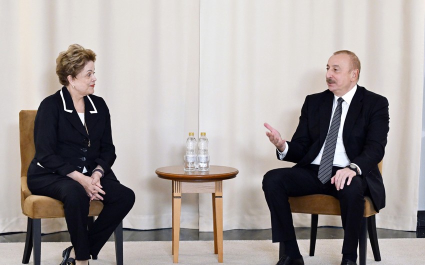 Ilham Aliyev meets with president of New Development Bank in Kazan