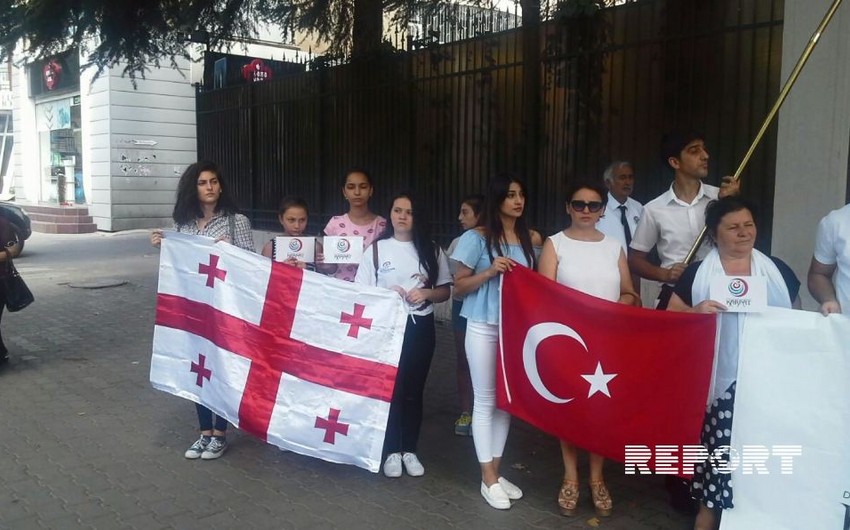 Gürcüstanda Türkiyəyə dəstək aksiyası keçirilib - FOTO