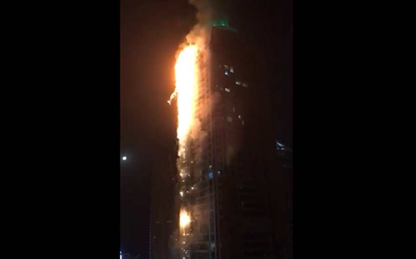 В Дубае произошел пожар в одном из самых высоких жилых зданий мира