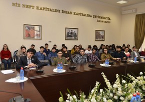 Azerkosmos OJSC made presentation at Baku Higher Oil School