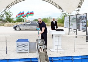 President Ilham Aliyev lays foundation stone for Sarijalli village in Jabrayil district