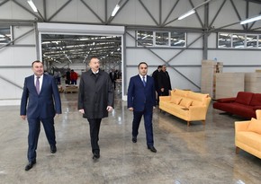 Prezident İlham Əliyev Ağstafada “Modern” mebel fabrikinin açılışında iştirak edib