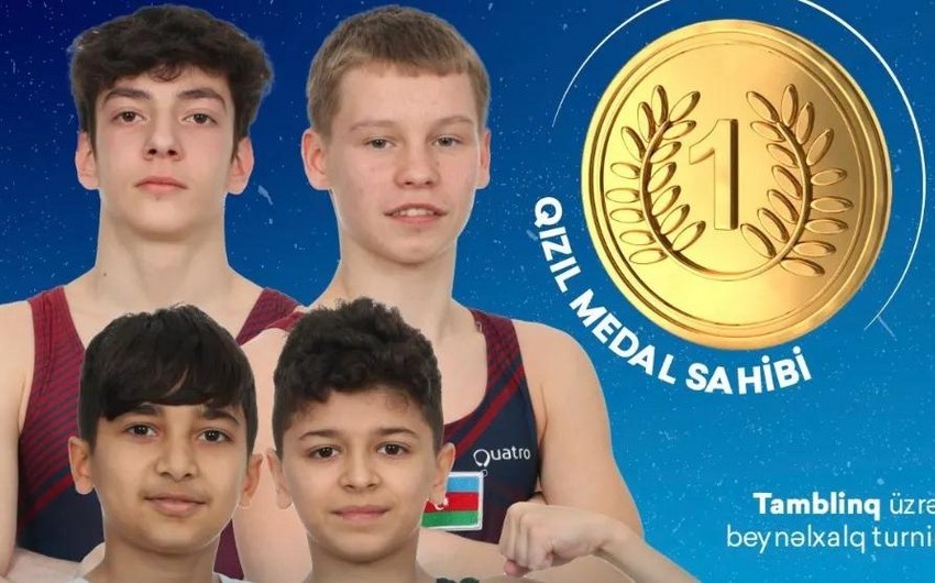 Сборная Азербайджана по тамблингу заняла первое место на международном турнире в Казахстане