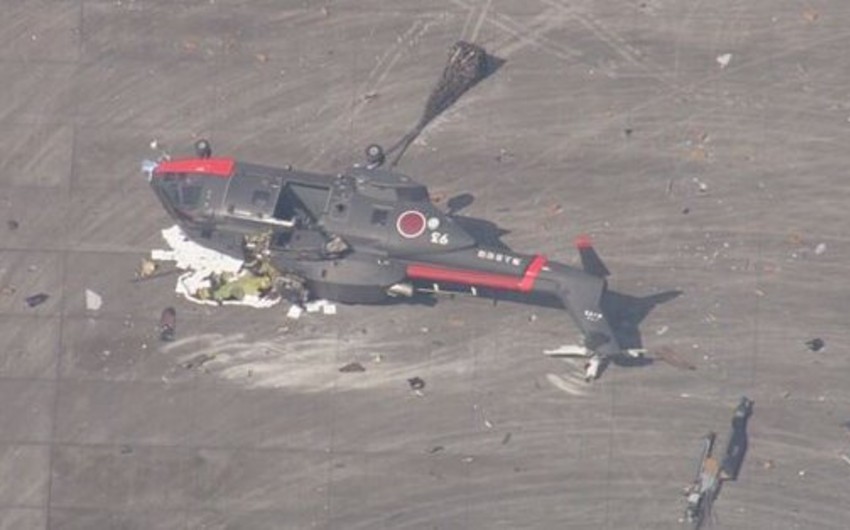 A military helicopter crashes in Japan