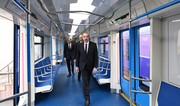 President Ilham Aliyev inspects new-generation metro trains assembled in Baku