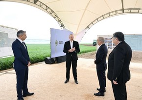 Президент ознакомился с комплексом установок для подачи оросительной воды в Гаджигабуле