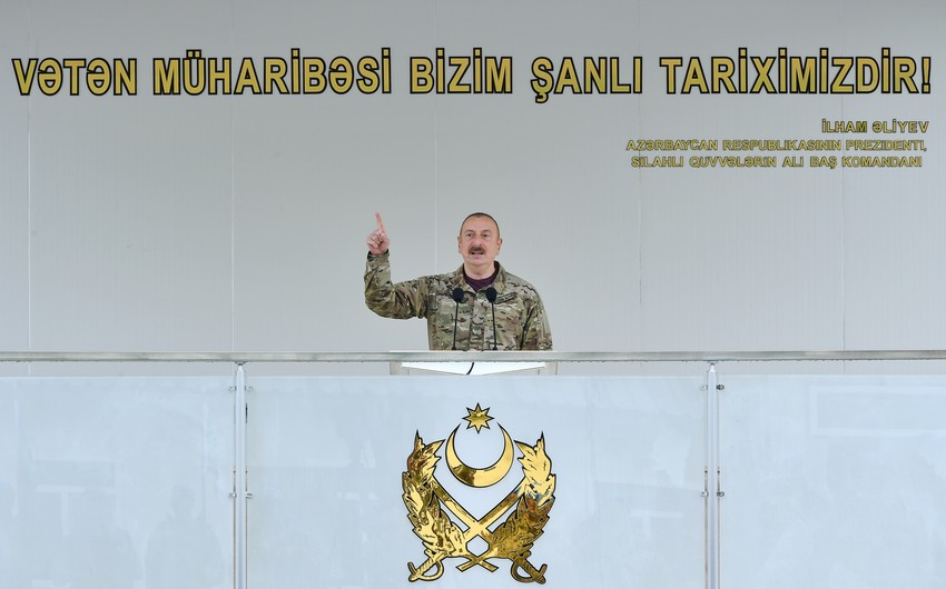Президент Азербайджана открыл воинскую часть в Кяльбаджаре