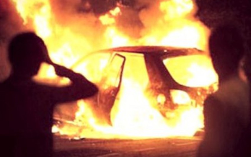 ​В Масазыре сгорел автомобиль