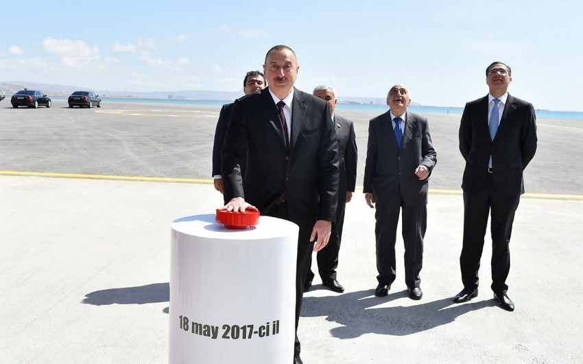 Президент Ильхам Алиев принял участие на открытии полупогружной буровой установки имени Гейдара Алиева