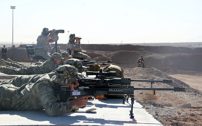 Azerbaijani snipers destroy targets with accurate fire