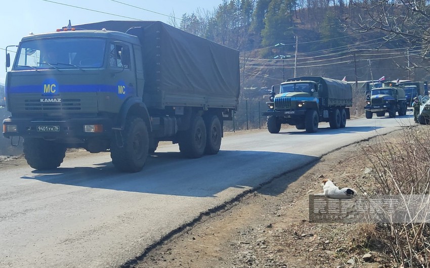 Total of 82 vehicles of Russian peacekeepers move freely on Khankandi-Lachin road