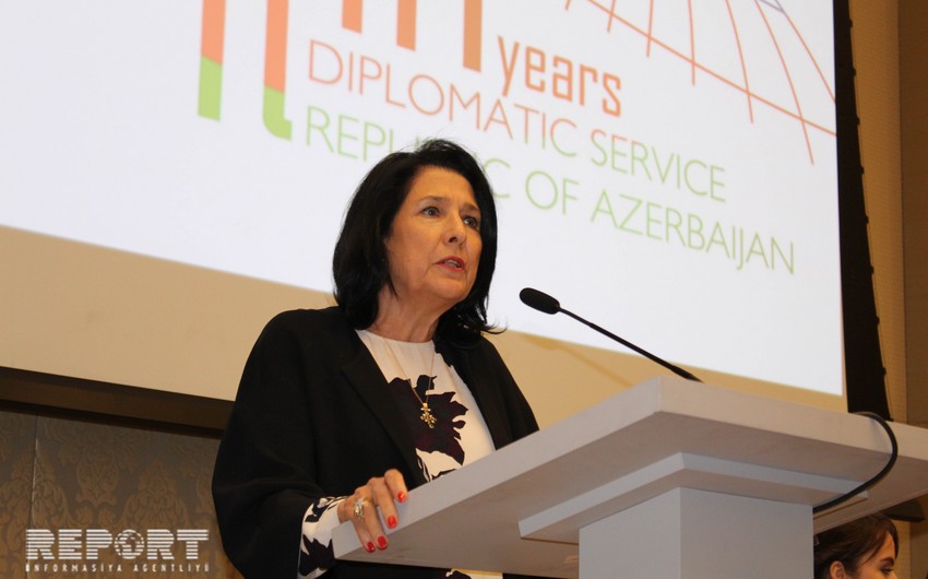 Саломе Зурабишвили: Грузия и Азербайджан 100 лет назад вступили на путь свободы, опередив Европу - ФОТО