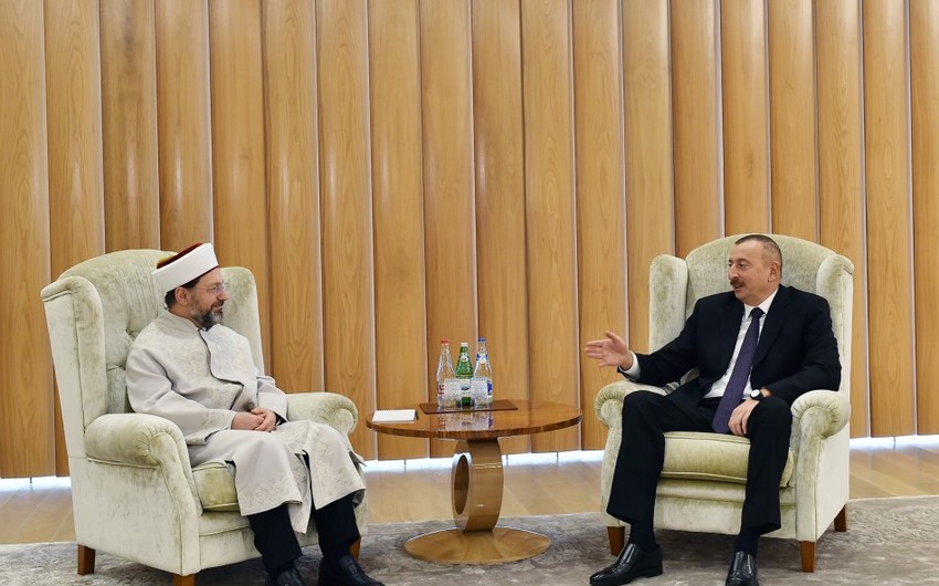 President Ilham Aliyev receives president of Turkey's religious affairs
