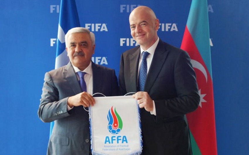 Rovnag Abdullayev meets with FIFA President