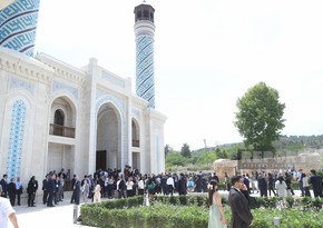 Participants of mine action conference view reconstruction works in Zangilan