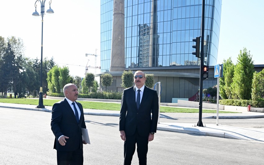 Prezident “Cavanşir” körpüsünün yerində inşa olunmuş yeni avtomobil yolunun açılışında iştirak edib - YENİLƏNİB