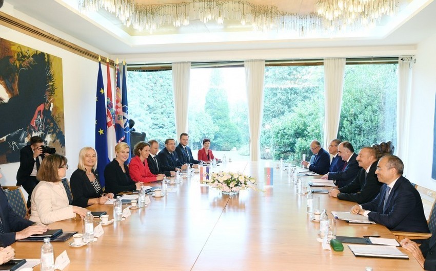 Presidents of Azerbaijan and Croatia meet in expanded format