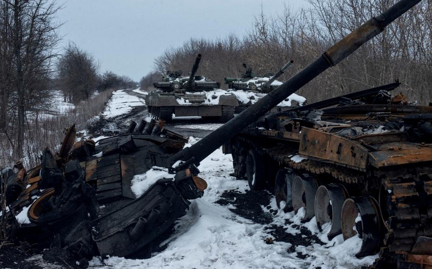 Ukrayna MN: Rusiyanın daha 1 təyyarəsi, 6 PUA-sı, 2 helikopteri, 14 tankı məhv edilib