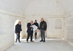 President Ilham Aliyev, First Lady Mehriban Aliyeva view ongoing restoration works at Imarat Complex in Aghdam