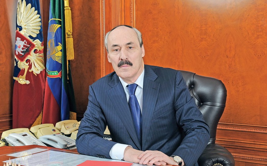 An official delegation of Dagestan led by Ramazan Abdulatipov arrives in Azerbaijan