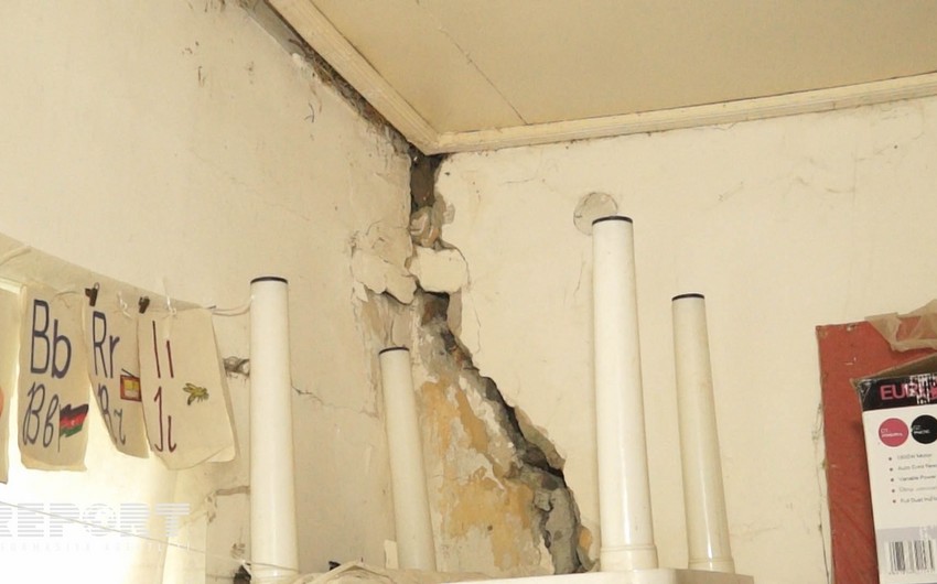 В результате землетрясения в Тертерском районе пострадали школа и детсад - ФОТО