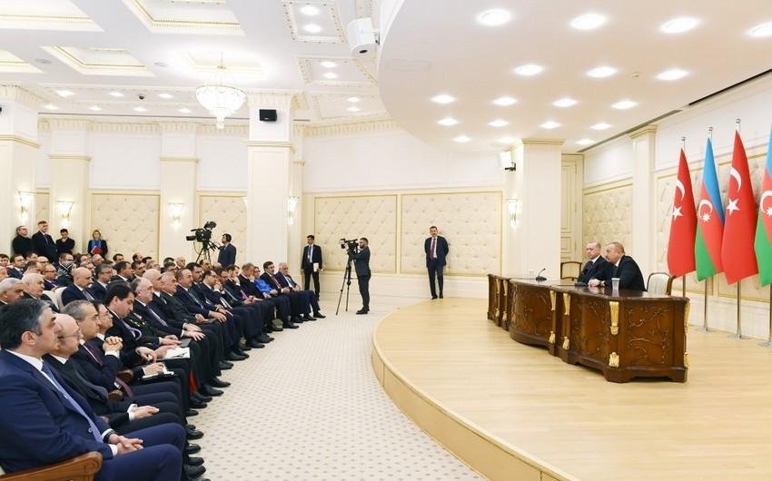 Президенты Азербайджана и Турции выступили с заявлениями для печати - ОБНОВЛЕНО