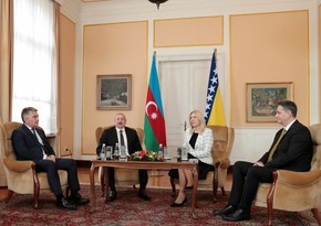 Ilham Aliyev holds meeting with Chairwoman and members of Presidency of Bosnia and Herzegovina in Sarajevo