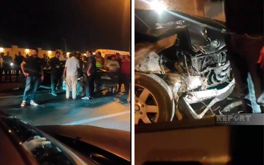 В Баку на Аэропортовском шоссе произошло ДТП, есть пострадавшие