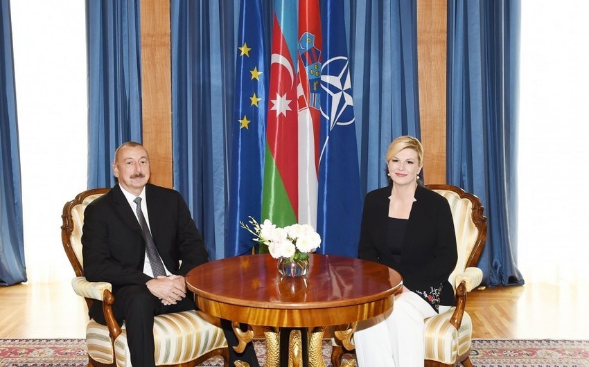 Состоялась встреча тет-а-тет президентов Азербайджана и Хорватии