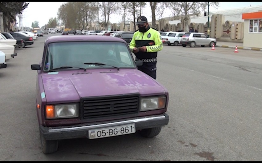 Yol polisi Qərb rayonlarında reyd keçirdi - FOTO