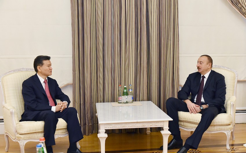 Azerbaijani President Ilham Aliyev receives FIDE President - UPDATED