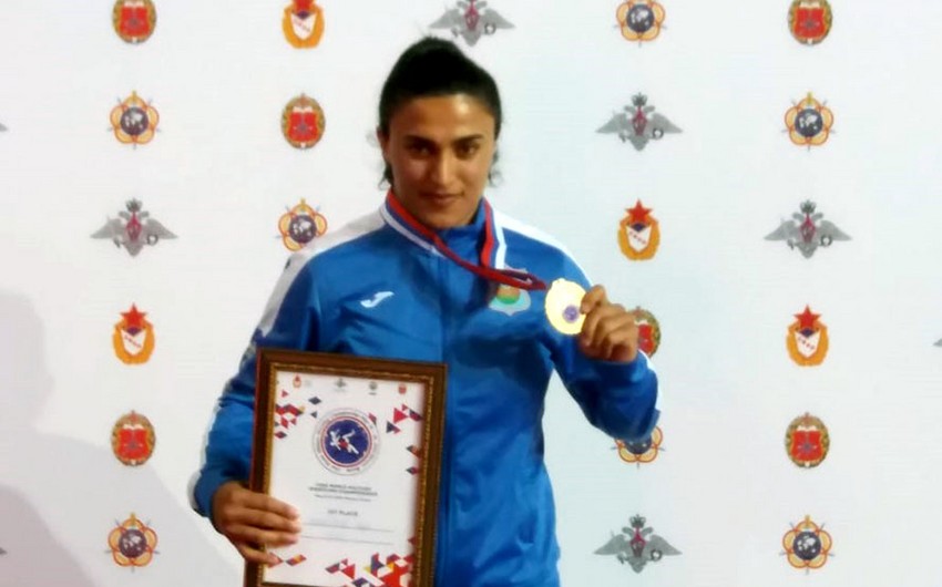 Azərbaycanın qadın güləşçisi hərbçilər arasında dünya çempionatında qızıl medal qazanıb