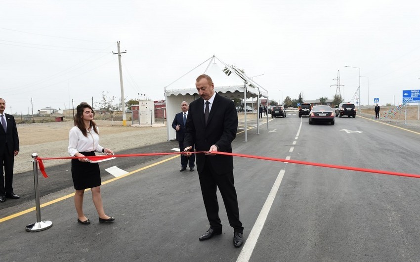 President Ilham Aliyev inaugurates Garaghaji-Bahramtapa section of Mingachevir-Bahramtapa highway