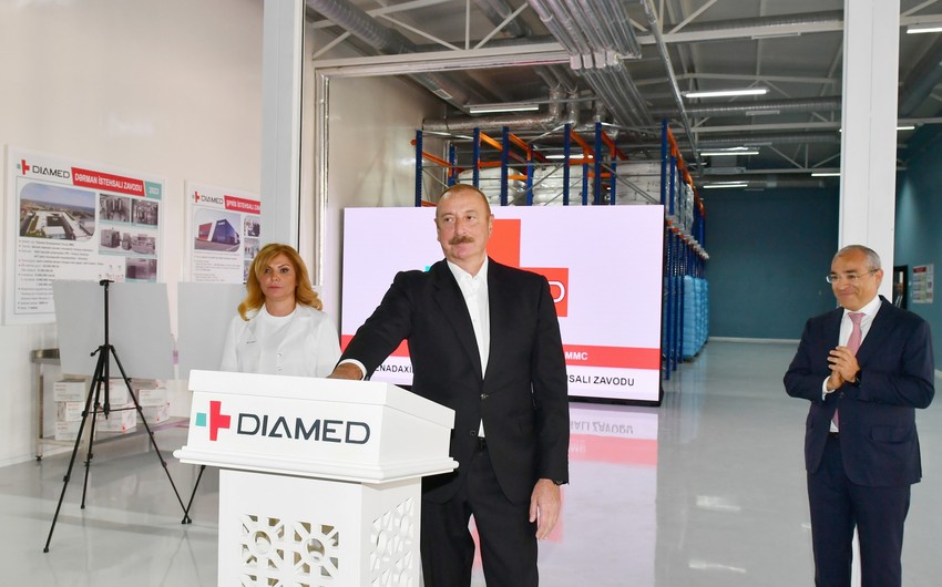 President Ilham Aliyev participates in opening of ‘Diamed’ medicines manufacturing plant in Baku