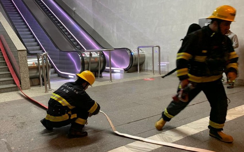 FHN Bakı metrosunda yanğın-taktiki təlim keçirib
