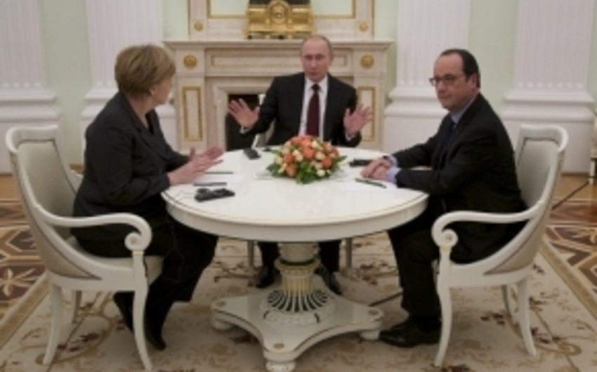 Путин, Меркель и Олланд в Кремле проводят переговоры по ситуации на Украине