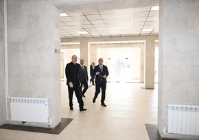 President Ilham Aliyev gets familiarized with works done at Karabakh University