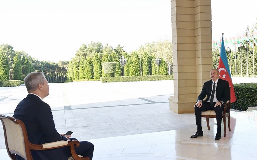Prezident İlham Əliyev Rusiyanın RBK televiziya kanalına müsahibə verib |  Report.az