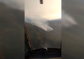 К тушению пожара в Габале привлечены 2 вертолета