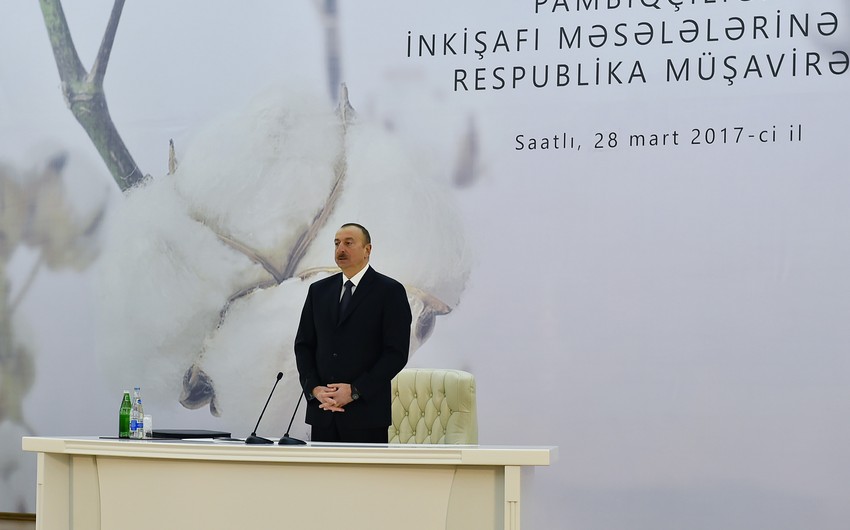 President Ilham Aliyev attends conference on development of cotton-growing - UPDATED