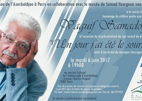 Poet Vagif Samadoglu will be commemorated in Paris