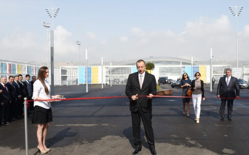 President and his spouse Mehriban Aliyeva attended opening of the European Games Park