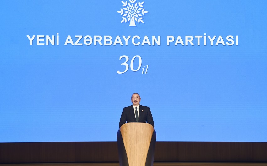 YAP-ın yaradılmasının 30-cu ildönümü münasibətilə tədbir keçirilib, Prezident İlham Əliyev toplantıda çıxış edib - YENİLƏNİB-3