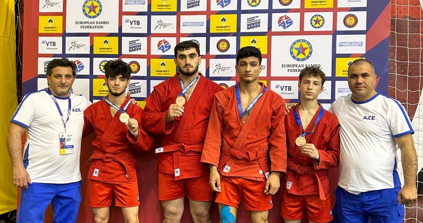 Azərbaycanın gənc və yeniyetmə samboçuları Avropa çempionatında 7 medal qazanıblar